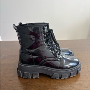 Black Patent Leather Women's Boots